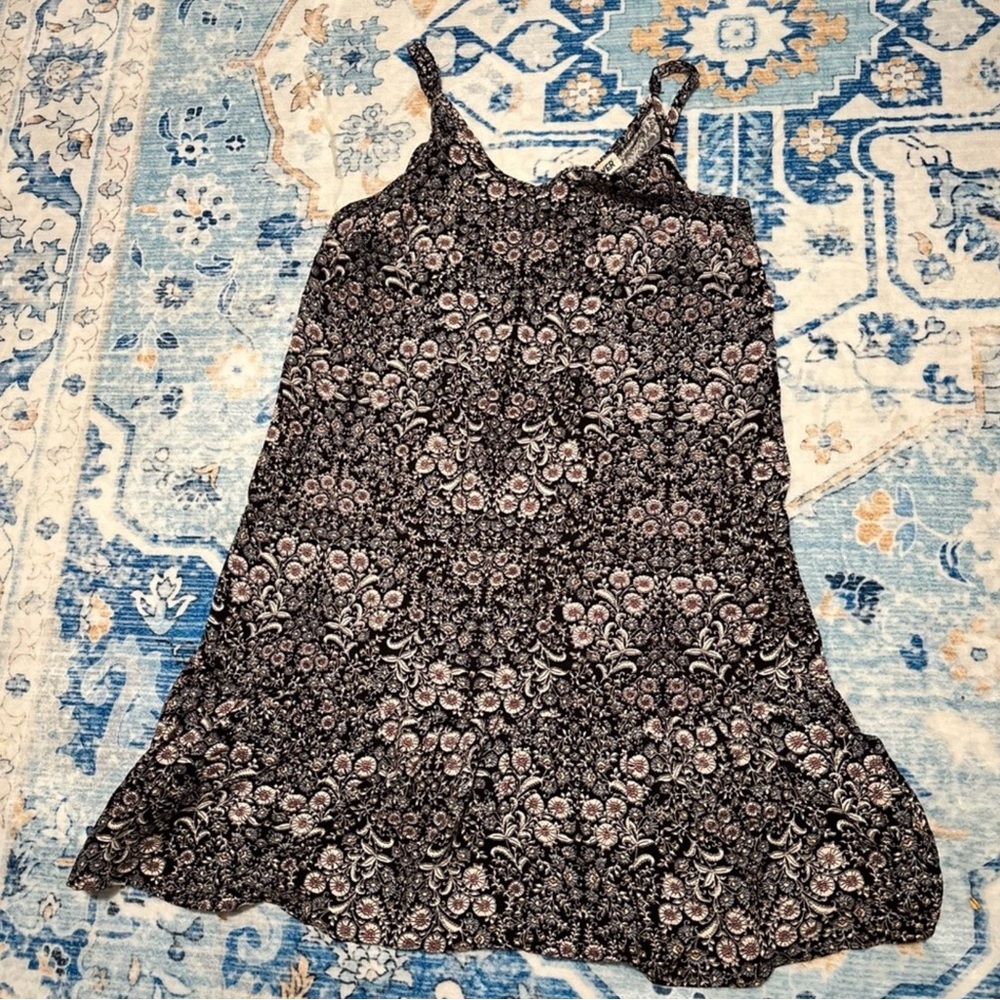Wallflower Black Dress with Blush & Cream Floral Print